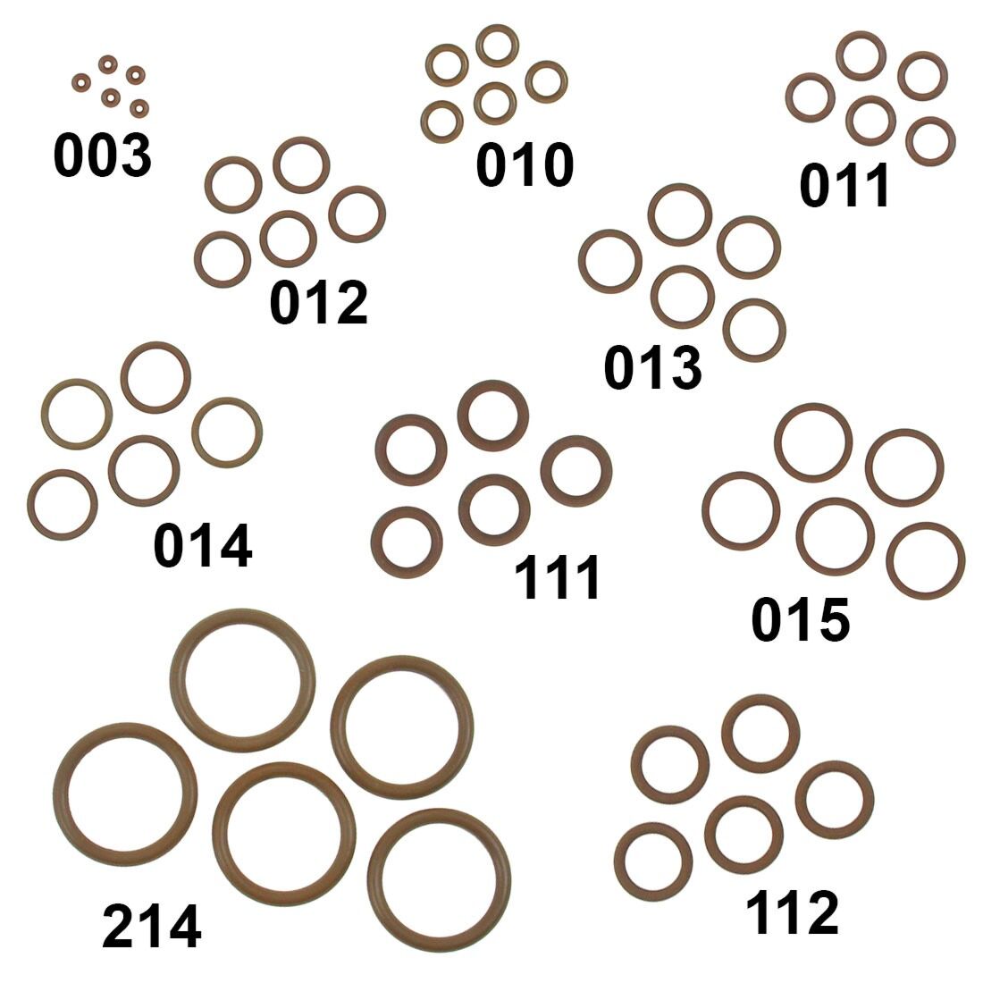 Viton O-Ring Kit, Black, Viton, 90A Durometer, 30-Sizes (Pack of 382 Pieces)