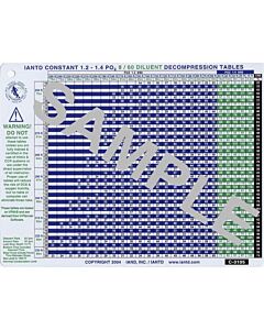 8/60 Trimix Dil - Constant PO2 Rebreather Dive Table