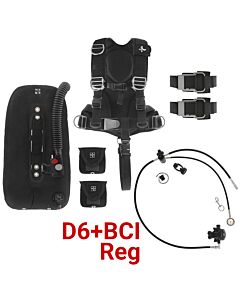 Includes DGX Singles Wing with BCI, SoftPack Harness, Tank Straps, Choice of Pocket Set and DGX Gears D6 Regulator Package