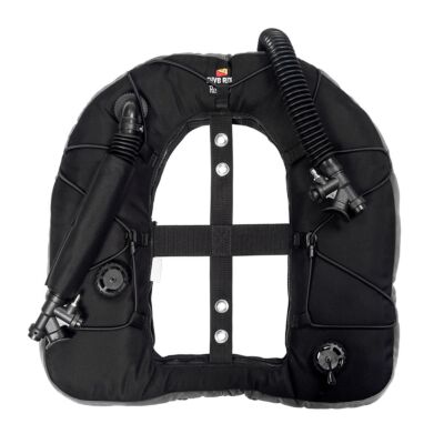 Dive Rite DUAL Rec EXP Wing ({45 lb | 20.4 kg} Lift) w/Plain Elbow, 16-in Hose