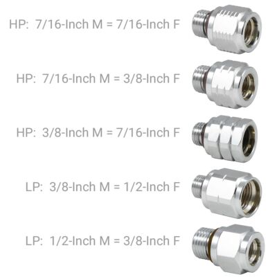 LP and HP Hose to First Stage Port Adapters