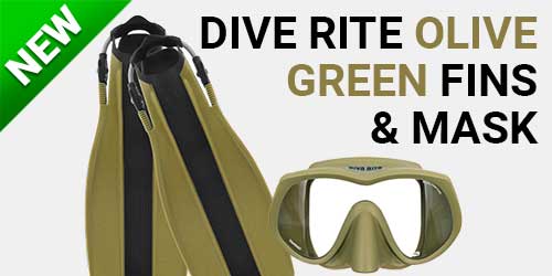 Dive Rite OD Green Fins & Mask